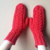 rękawiczki wełniane damskie czerwone