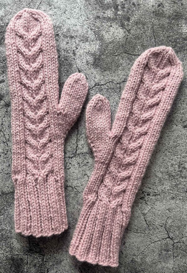 rękawiczki z alpaki różowe