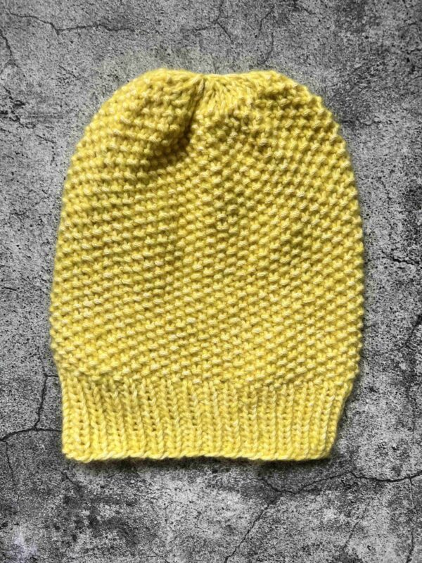 czapka merynos bawełna żółta