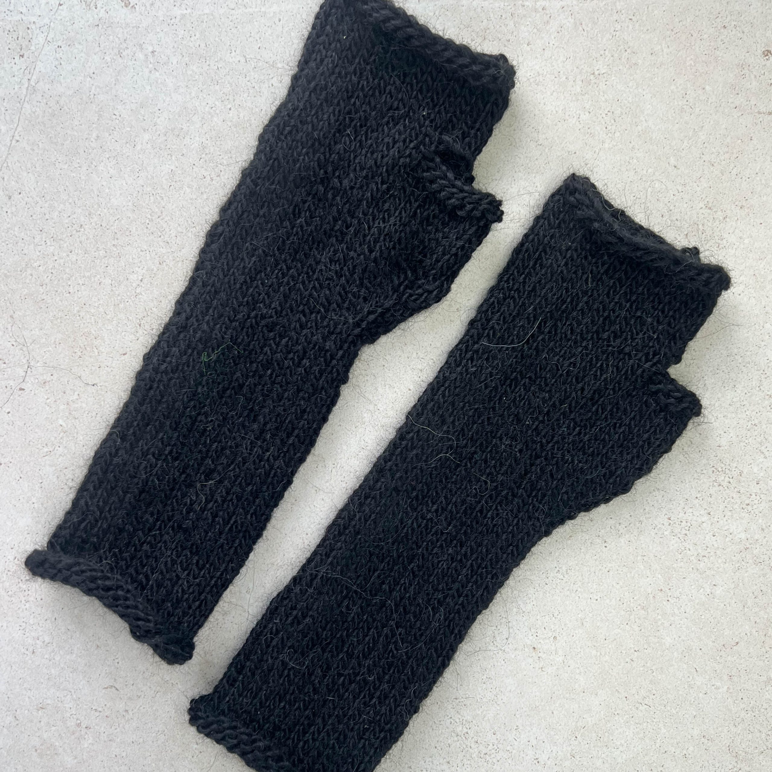 rękawiczki z wełny owczej i lamy czarne